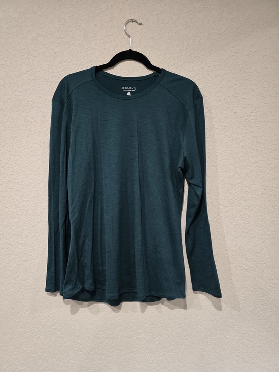 Seg'Ments Tops - Seg'Ments Teal Long-Sleeve Merino Wool Crew Neck Shirt
